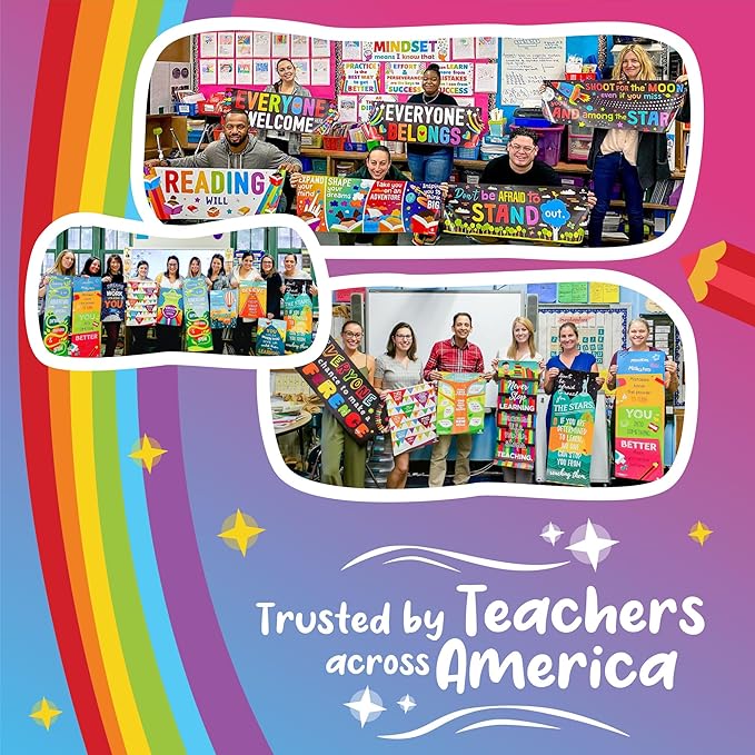 Sproutbrite Educational Posters for Toddlers - Laminated Classroom Decorations - Kindergarten Homeschool Supplies Materials - Preschool Learning Decor - ABC Poster - 11 Charts for Distance Learning