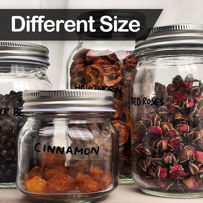 170Pcs Clear Removable Labels for Jars,for Storage Bins,for Food Containers with 2 Liquid Chalk Marker(Transparent)