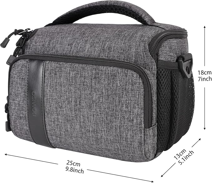 DOMISO Camera Bag Case Waterproof Anti-shock Shoulder Bag, Dark Grey