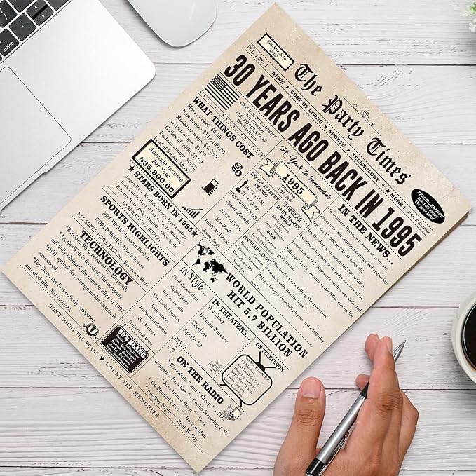 Huameigf Jumbo 30th Birthday Card Gifts for Daughter Son, Unique 30th Birthday Party Decorations for Women Men, Large 30 Years Old Bday Card for Him Her