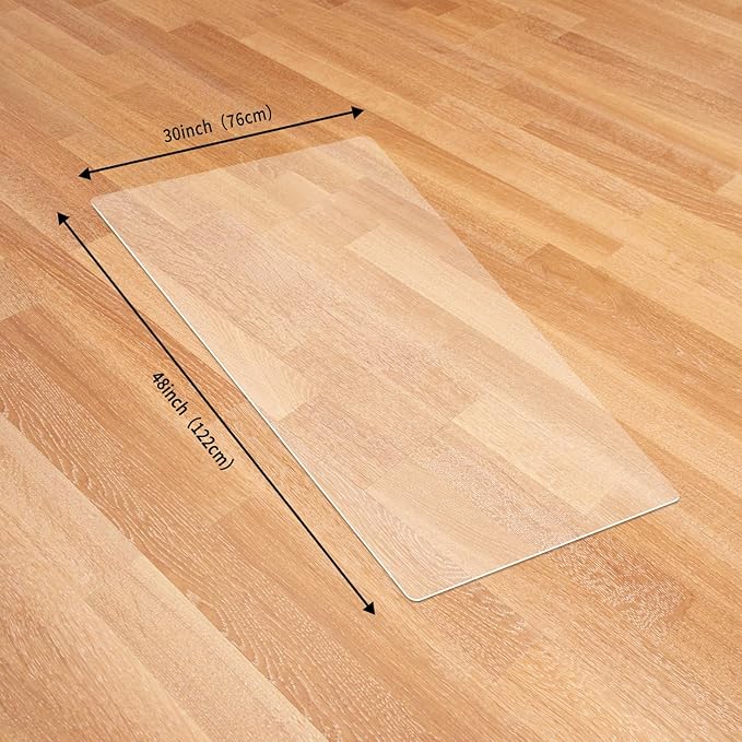 Clear Chair Mat for Hardwood Floors - 48''x30'' Heavy Duty Office Chair Mat, Rectangle Rolling Chair Mat for Hardwood, PVC Protector Hard Floor Mat for Computer&Desk Chair (48'' x 30'')