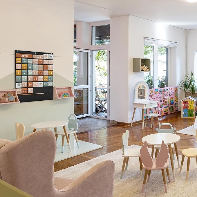 The Ultimate Classroom Calendar Pocket Chart for Kids - Beautiful Calendar with Educational Cards for Easy Learning - Fun Boho Classroom/Teacher Must Have Supplies That Fits Nicely w/Any School Decor