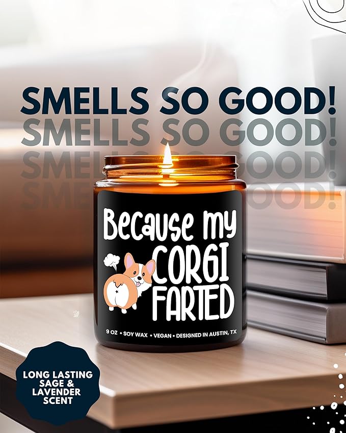 Funny Corgi Candle, Corgi Gifts for Corgi Lovers Women & Men, Corgi Gifts for Him, Cute Corgie Lovers Gift, Unique Corgi Gifts for Her, Ideal Corgie Lovers Gift for Birthday, Christmas, Gift-Ready