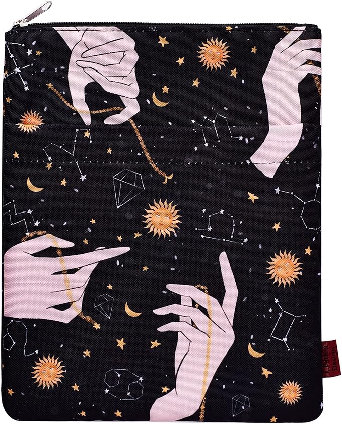 Book Sleeve for Book Lovers, Bookish Book Protector, Book Covers for Paperbacks, Washable Fabric, Book Sleeves with Zipper, Medium 11 Inch X 8.7 Inch