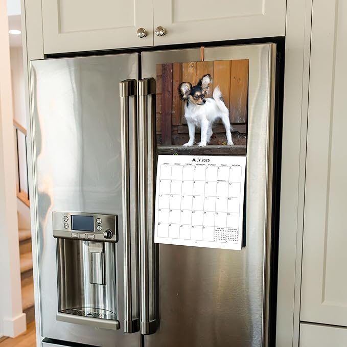 2025 Papillons Monthly Wall Calendar | 12" x 24" | Thick Sturdy Paper | Dog Calendar 2024-2025