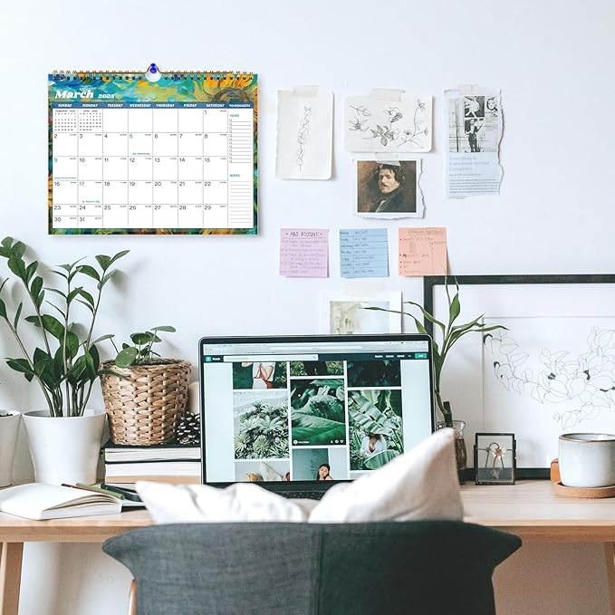 2025 Calendar 18 Month Wall Calendar 2025-2026, January 2025 to June 2026 Calendar with Julian Dates, 11" X 8.5" (2025-2026 Wall Calendar Flower)