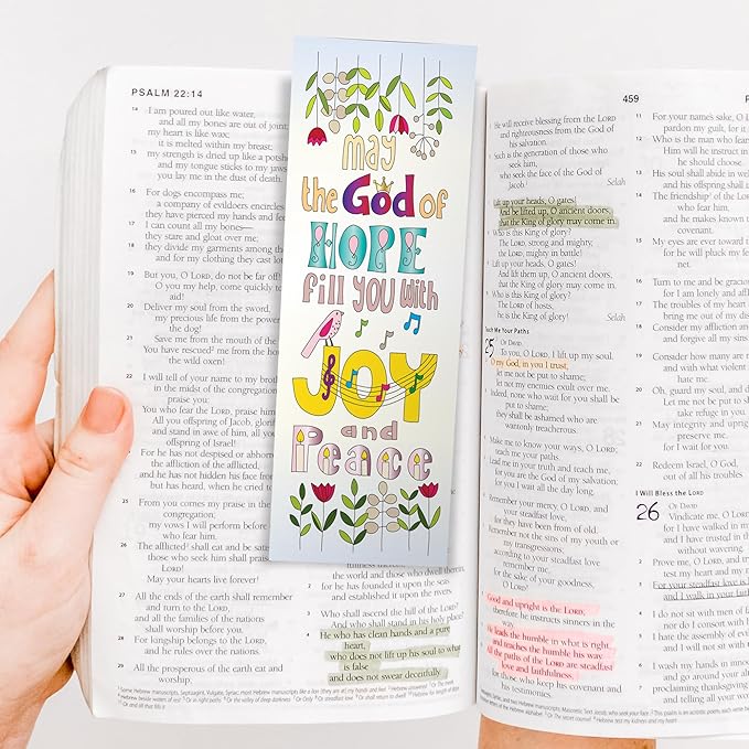 Christian Colouring Bookmarks, Psalms, Pack of 10 Different Designs, with Coloured Bible Verse on Reverse. Makes a Great Christian Gift for Adults or Children, by Just Cards Direct. (Orange/IOJBM)
