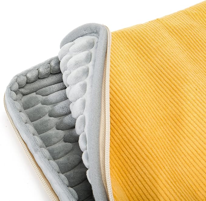 Kinmac Corduroy 360° Protective Water Resistant Laptop Case Bag Sleeve Compatible with LG Gram 16 inch and 15.6 inch-16 inch Laptop (Yellow)