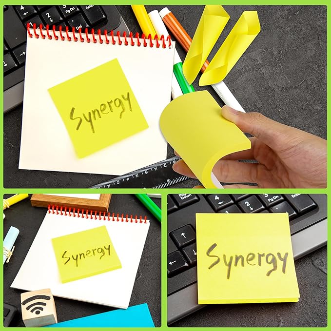 60 Pack Sticky Notes Bulk 3x3,Canary Yellow Sticky Pads Blank Notes Self-Stick Notes, Easy to Post for Teacher Student School Office Meeting Blank Desk Pads,75 Sheets/Pad,Total 4500 Sheets