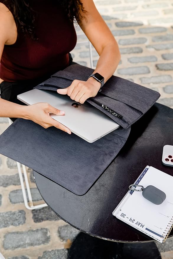 [U] by UAG Mouve 16-inch Laptop Sleeve Sleek & Modern Padded Protective Carrying Case Snug Tailor Fit, up to 16-inch Devices, Compatible with MacBook Pro, Dark Grey