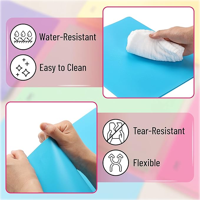 Mr. Pen- Folders with Pockets and Prong with Fasteners, 2 Pocket Folder, 3 Prong Folders, 5 Pack, Plastic