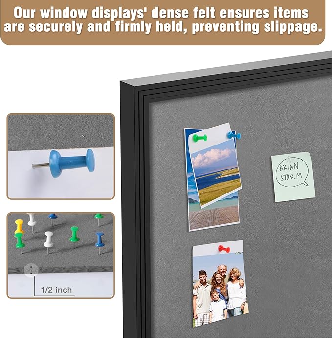 70"x34" Enclosed Bulletin Board, Outdoor Lockable Weather-Resistant Aluminum Cork Noticeboard for School & Office, Black Frame w/Grey Flet