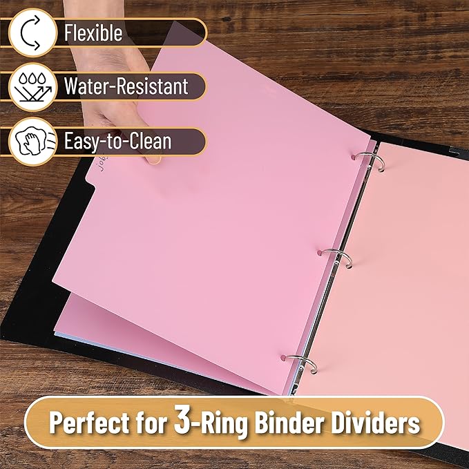 Mr. Pen- Binder Dividers, 6 Tab Dividers, Pack of 2 Sets (12 Dividers Total), Dividers, Plastic Dividers for 3 Ring Binder, Binder Dividers with Tabs, Binder Tabs, 3 Ring Binder Dividers