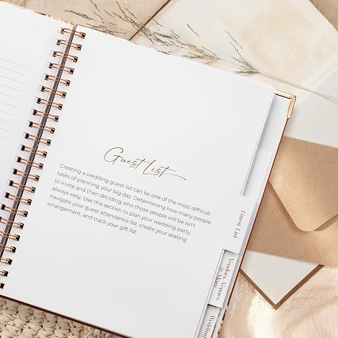 Beautiful Boho Wedding Planner Book and Organizer - Enhance Excitement and Makes Your Countdown Planning Easy - Unique Engagement Gift for Newly Engaged Couples, Future Brides and Grooms,9 X 11 inches