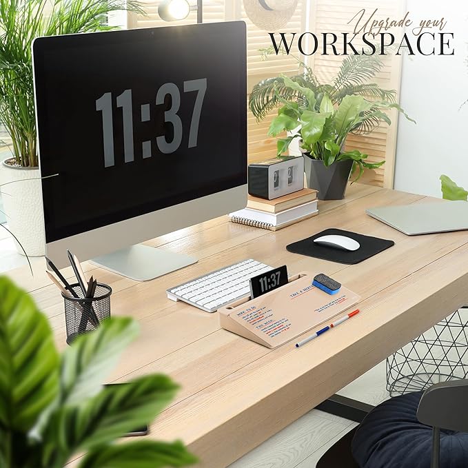 Birch Desktop Whiteboard with Storage & Multiple Marker Surface Desktop Glass Dry Erase Board Desk Top White Board Dry Erase Notepad Desk White Board Tabletop Desk Whiteboard (Sand)