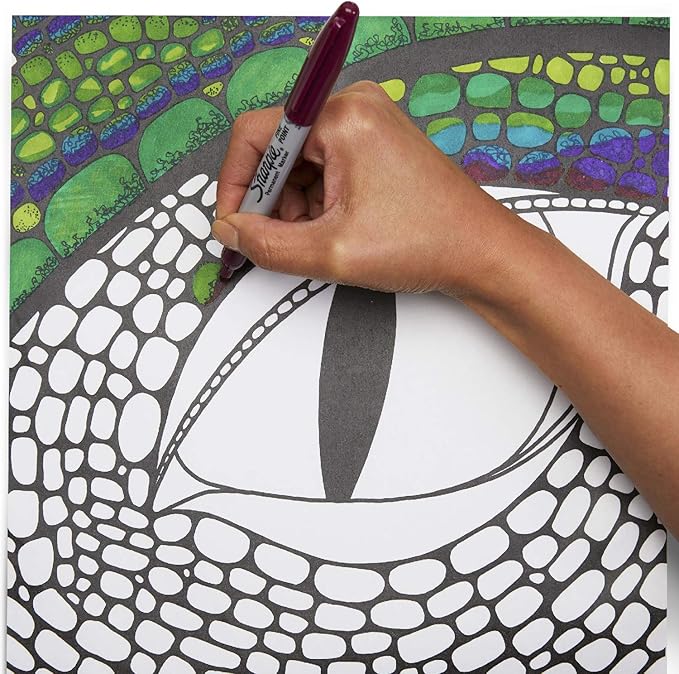 Sharpie Permanent Markers, Fine Tip, Assorted Standard Colours, 8 Pack