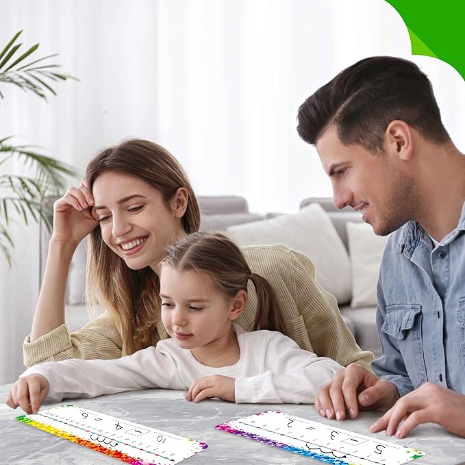 15 PCS Number Line Dry Erase Boards, Writable and Erasable Double Sided Board-0-10 on One Side & 0-20 on Other Side Math White Board for Kids, Students, Classroom and Home (12” x 4”, Colorful Stars)