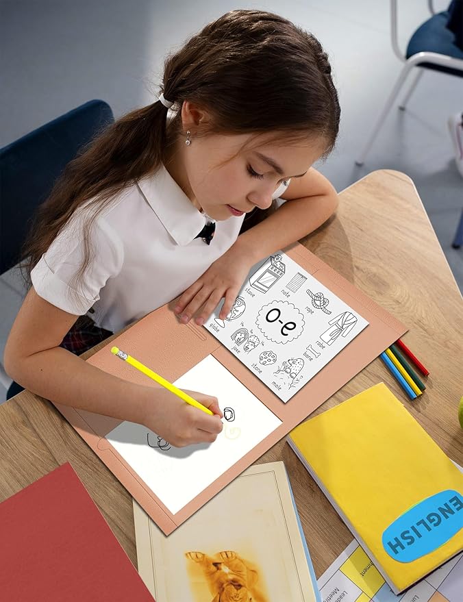 SUNEE Folders with Pockets (25 Pack, Warm Brown), 2 Pocket Folders Fit Letter Size Paper, Paper File Folder for School Office Home Business, Textured Paper