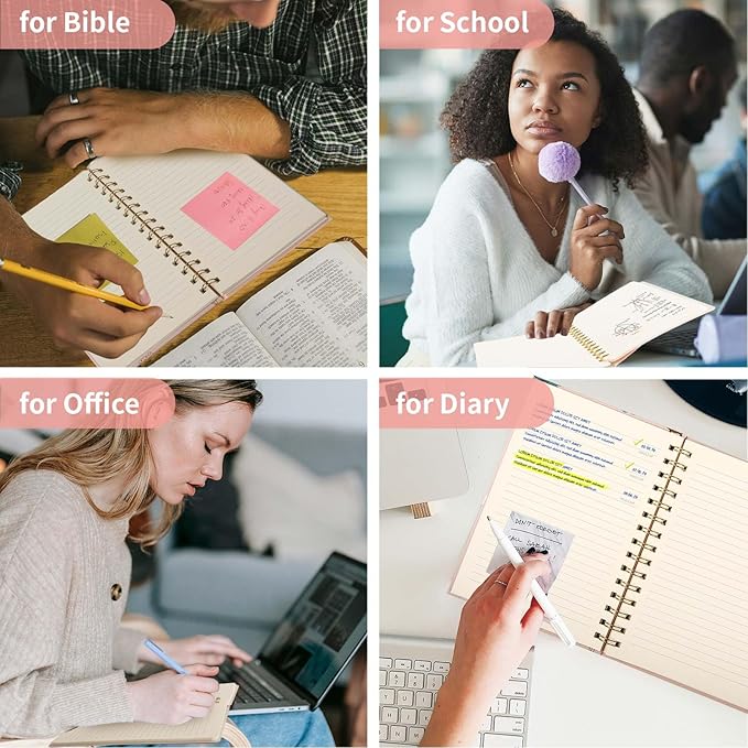 Lined Spiral Notebook College Ruled A5 Journal Book for Note Taking, 160 Pages Writing Journal for Office and Home School Supplies 5.8x8.2 inch - Pink Life