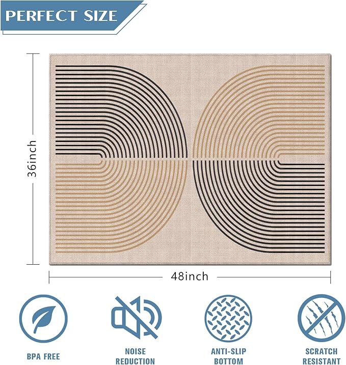 Office Chair Mat for Hardwood Floor Minimalist Art 36"x48" Computer Gaming Chair Mat Anti-Slip Office Rugs Floor Protector for Rolling Chairs Under Desk Rug for Home Office