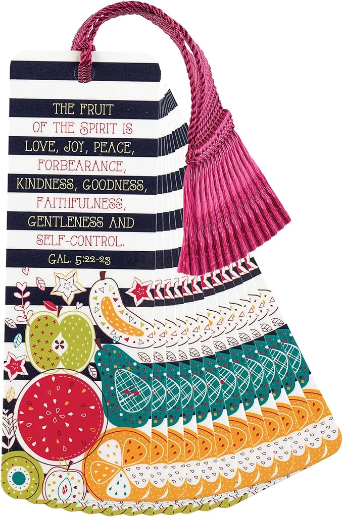 Dicksons Fruit of Spirit Joy Peace Love Joy 2 x 6 Paper Keepsake Bookmark with Tassel Pack of 12