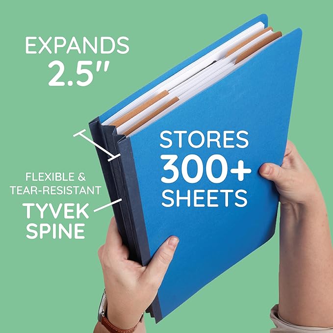 Blue Summit Classification Folders, Legal Size, 2 Dividers, Dark Blue – 10 Pack