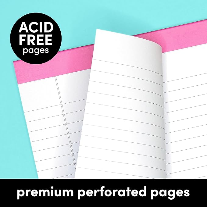 PAPERAGE Lined Legal Pads, (Rainbow), 12 Pack Note Pads, 50 Sheets Each, Wide/Legal Ruled, Note Pads, Paper, 8.5 inches x 11 inches