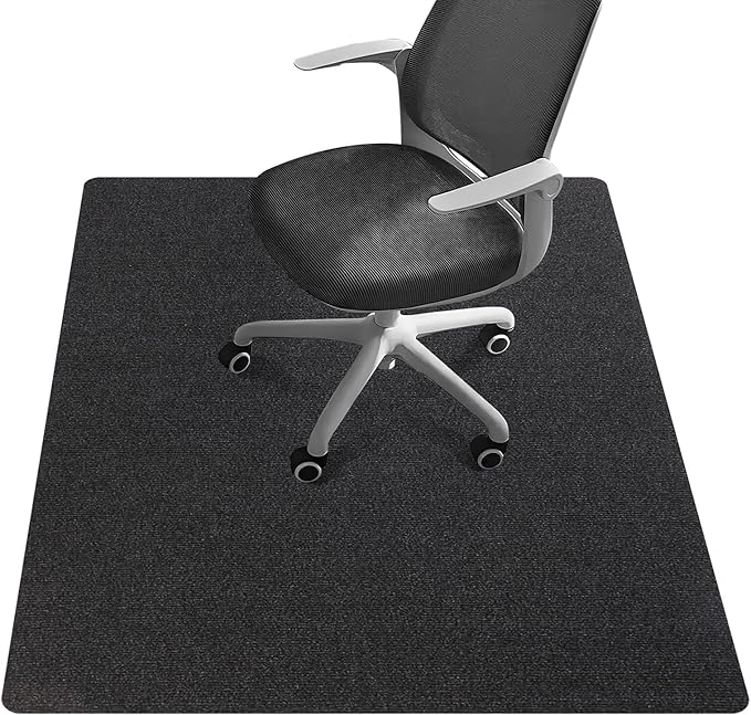 Office Chair Mat - for Hardwood Floors, Large Non-Slip Easy-Clean Floor Protection Blanket (Black, “48 x 36in”).