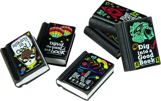 Raymond Geddes Reading Rocks! Pencil Erasers (Pack of 48)