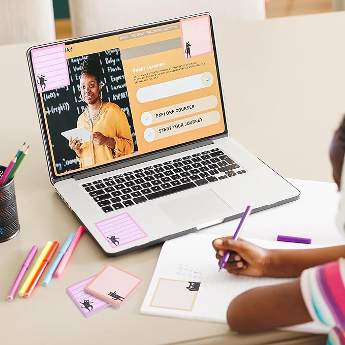 Mr. Pen- Sticky Notes, 3" x 3", 6 Pads, 480 Sheets, Black Cat Sticky Notes, Cat Notepad, Sticky Note Set, Cute Notepads, Aesthetic Sticky Notes Set, Cute Sticky Notes Cute, Fun Sticky Notes