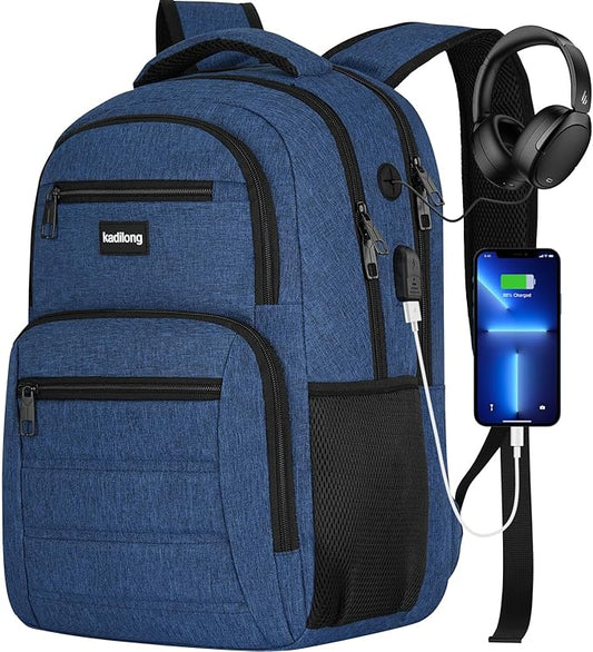 School Backpacks for Teen Boys 17.3 Inch,Bookbag Back Pack for Men Schooler with USB Charging Port,Morrales Knapsack for Business College High School