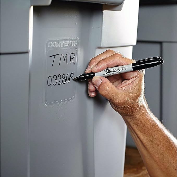 SHARPIE Permanent Markers | Fine Point for Bold Details | Black Ink | 12 Count Marker Pens