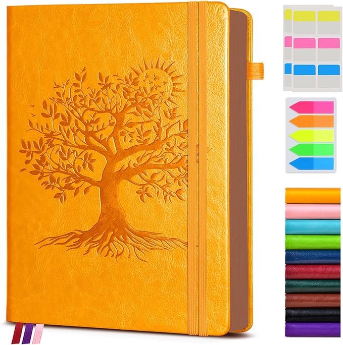 Vintage Leather Journal with 300 Numbered Pages,A4 Lined Journal for Men Women,Daily Journals for Writing,College Ruled Notebook for Work,School,Note taking,Travel Diary,Large (8.5" X 11.3")