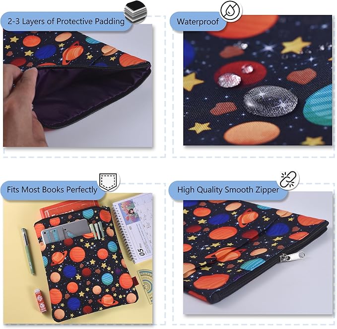 Book Sleeve for Book Lovers, Bookish Book Protector, Book Covers for Paperbacks, Washable Fabric, Book Sleeves with Zipper, Medium 11 Inch X 8.7 Inch