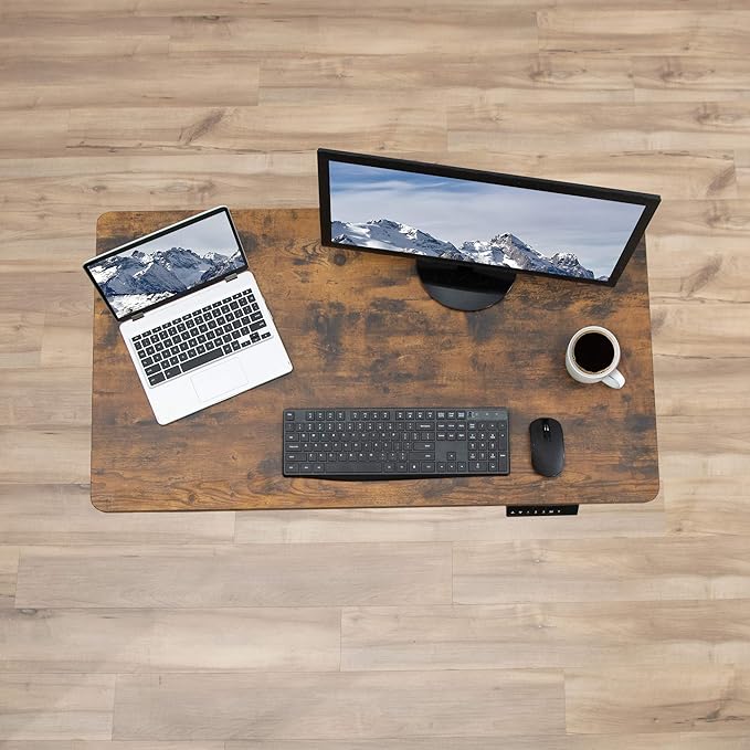 VIVO Rustic Vintage Brown 43 x 24 inch Universal Solid One-Piece Table Top for Standard and Sit to Stand Height Adjustable Home and Office Desk Frames, DESK-TOP43N