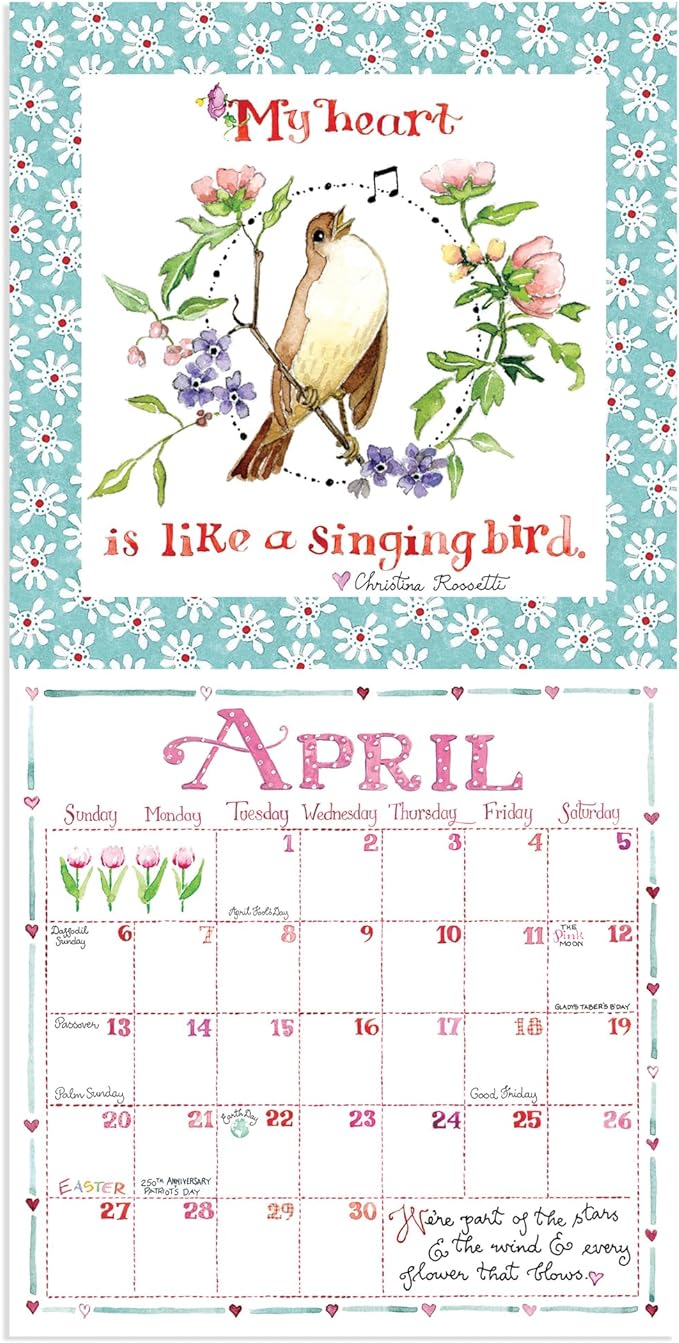 TF PUBLISHING 2025 Susan Branch Mini Calendar - Large Grids for Appointments and Scheduling - Vertical Monthly Wall Calendar 2025 - Home and Office Organization - Premium Thick Matte Paper - 7"x7"