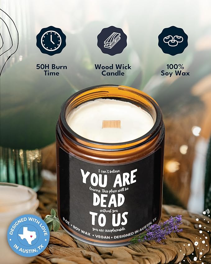 Funny Farewell Candle, Going Away Gifts For Friends & Family, Coworker Leaving Gifts For Women & Men, Going Away Gift For Coworker, Farewell Gifts For Coworkers Women Goodbye Gifts For Coworkers Women