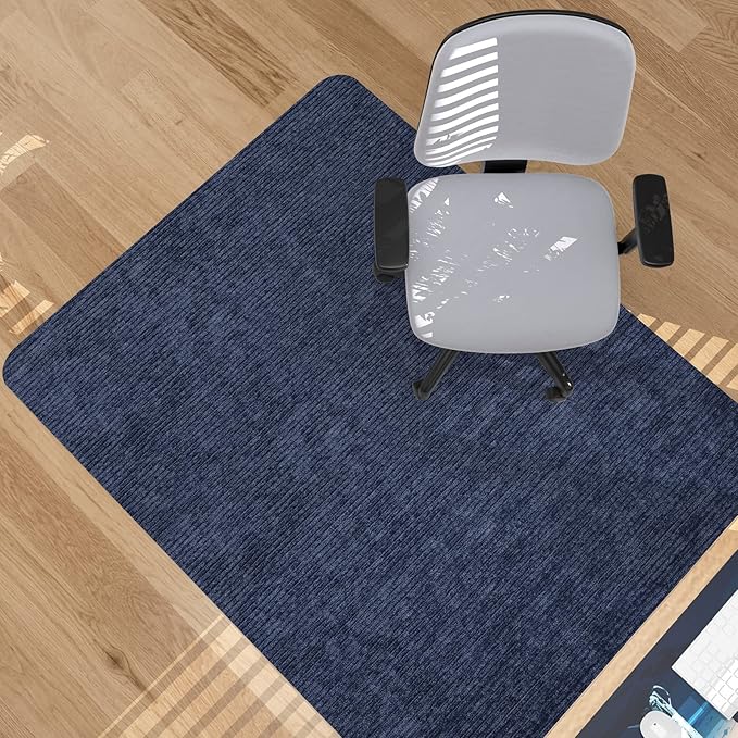 Placoot Desk Chair Mat for Hardwood Floor Corduroy Surface 1/6" Thick 55"x35" Office Chair Mat for Rolling Chairs-100% Large Anti-Slip Backing Under Desk Low-Pile Office Rug Floor Mat for Office/Home
