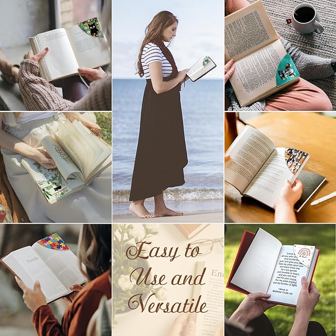 Cute Sea Turtle Corner Bookmarks, Funny Leather Book Accessories for Book Lovers, 3 Pcs Reading Book Page Markers for Women Men Student Teacher Girls Boys Kids Retirement Birthday Gifts