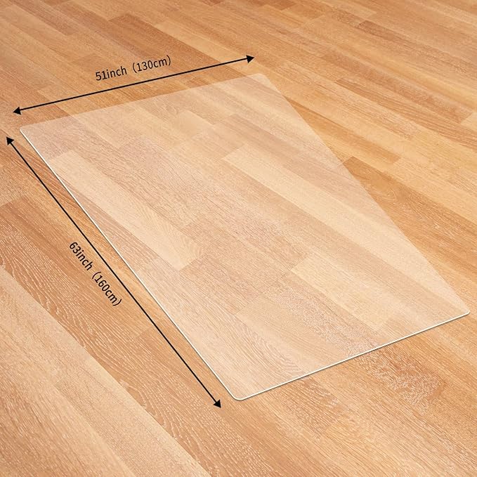 Clear Chair Mat for Hardwood Floors - 51''x63'' Heavy Duty Office Chair Mat, Rectangle Rolling Chair Mat for Hardwood, PVC Protector Hard Floor Mat for Computer&Desk Chair (51'' x 63'')