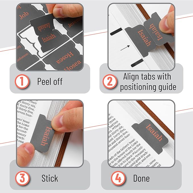 Mr. Pen- Bible Tabs, 75 Tabs, Cool Gray, Laminated Bible Tabs for Women and Men, Bible Tabs for Study Bible Index Tabs, Bible Book Tabs, Bible Labels Tabs, Mr Pen Bible Tabs for Women Study Bible