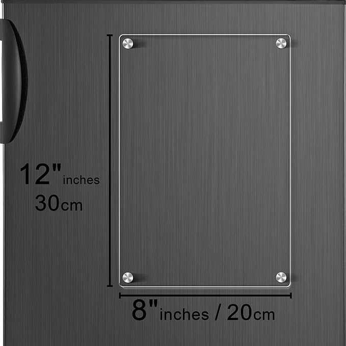 Acrylic Magnetic Dry Erase Board for Fridge 12"x8" Small Magnetic Acrylic Whiteboard for Refrigerator Clear Board Magnet White Board for Fridge Wall