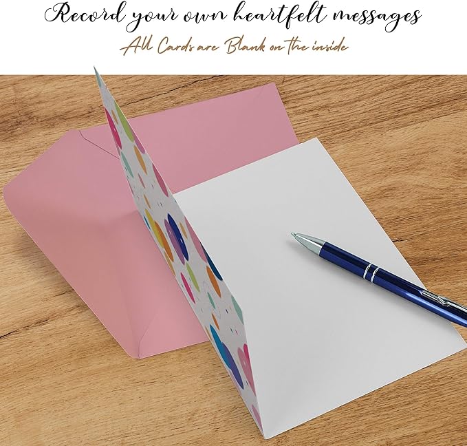 Dessie 50 Different Blank Cards With Envelopes - 4x6 Inch Blank Greeting Cards w/Colored Envelopes & Gold Seals. Colorful Designs - No Repetition. All Occasion Note Cards with Envelopes Set