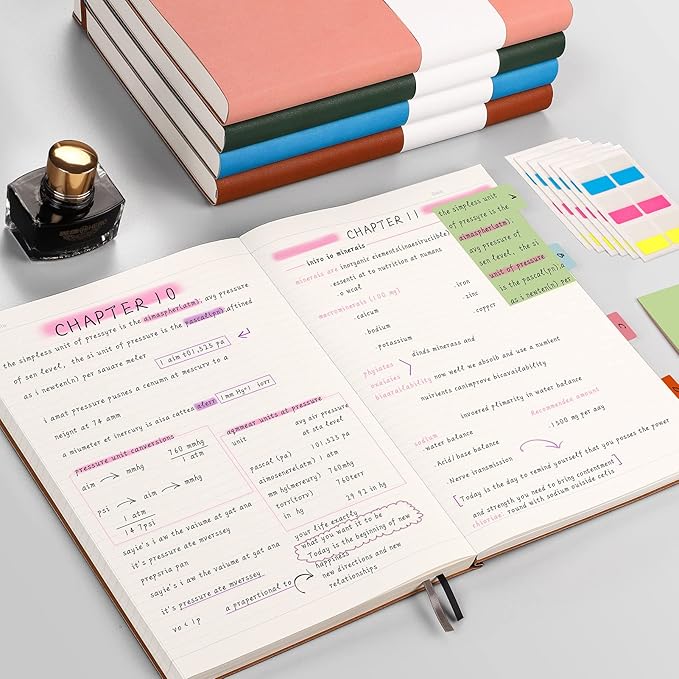 AHGXG A4 Notebook College Ruled - 320 Pages Large Journal for Women and Men, 8.5''×11'', Leather Softcover Thick Journal, 100gsm Thick Lined Paper - Brown