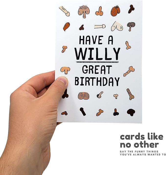 Sleazy Greetings Funny Birthday Card For Women or Men | Dirty Penis Adult Rude Offensive Friend Bday Card with Envelope | Willy Great Birthday