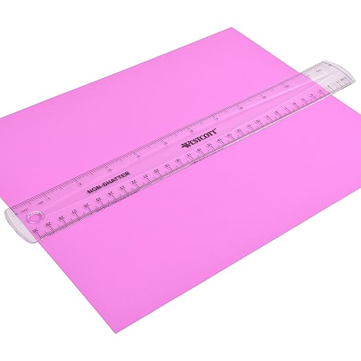 Westcott 12 inch Shatterproof Rulers (4 Pack) for School, Home and Office, Transparent Measuring Tools in Centimeters and Inches for Students and Adults