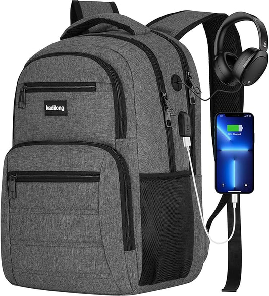 Backpacks for Men 17.3 Inch,Bagpacks School Backpack for Boys Teenager,Computer Backpack with Laptop Compartment & USB Charger,Mochilas Hombres Morrales for Workout College Middle School