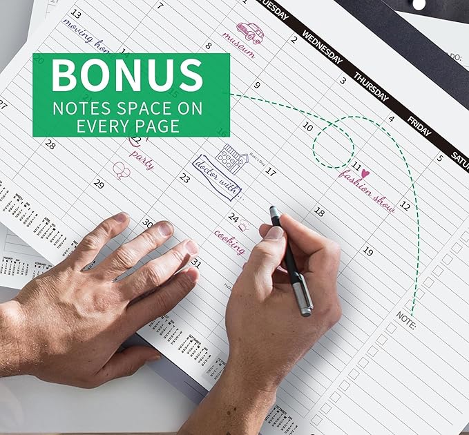 Desk Calendar 2025 Wall Calendars, December 2024 - December 2025 Monthly Planner Paper Office Desktop 17"X 12", 14-Months, Planning and Organizing Home, School, Office, Holiday, Vacation