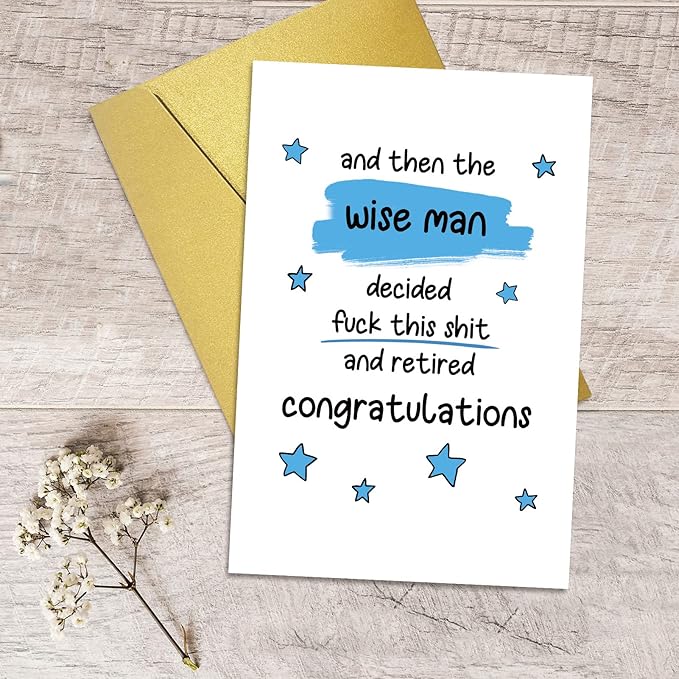 Qiliji Retirement Card - Funny & Congratulations for Men, Colleague