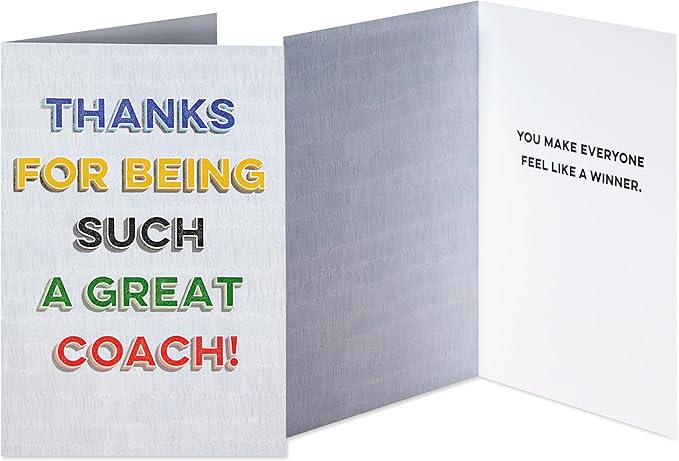 American Greetings Thank You Cards with Envelopes For Coach, Number 1 Coach Medal (8-Count)